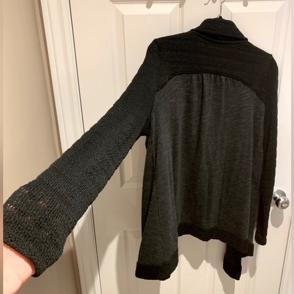 LUCKY BRAND Black & Grey Knit Cardigan, XL - Picture 4 of 4